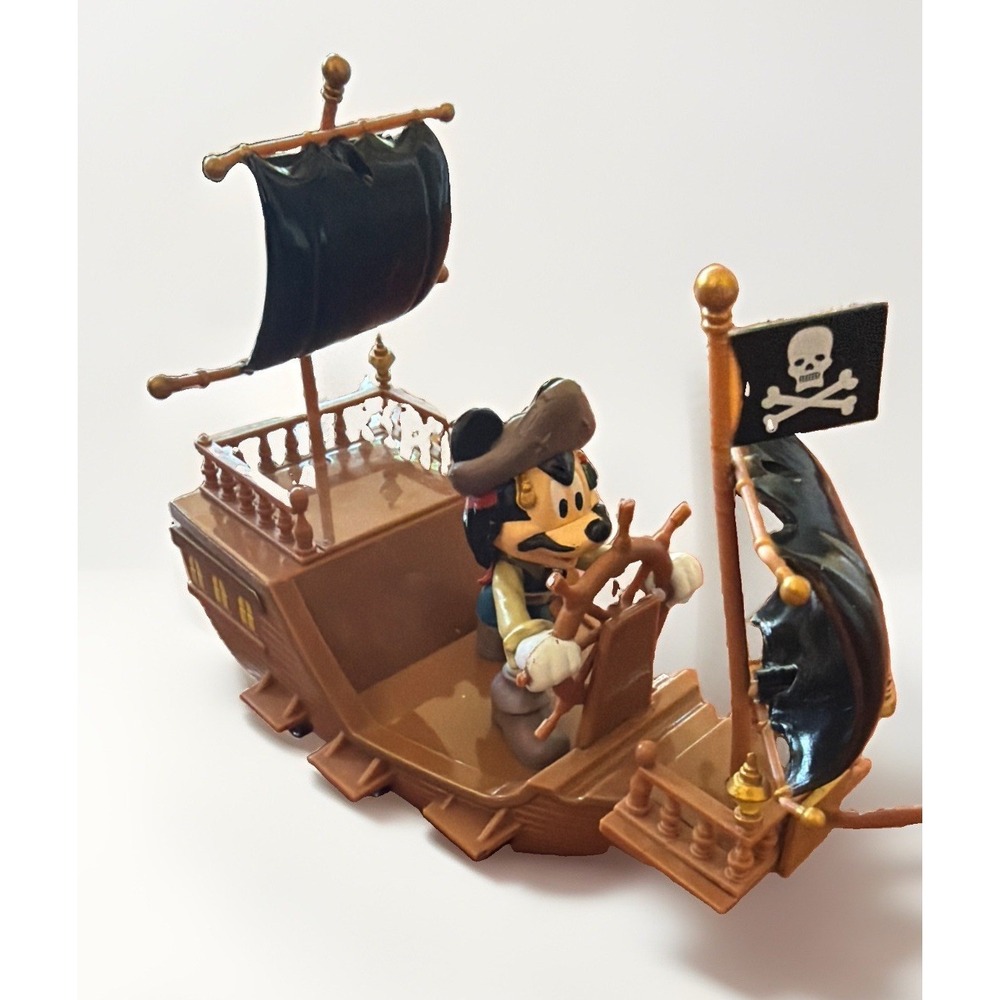 Disney Parks Pirates of the Caribbean Mickey Pullback Pirate Ship Toy